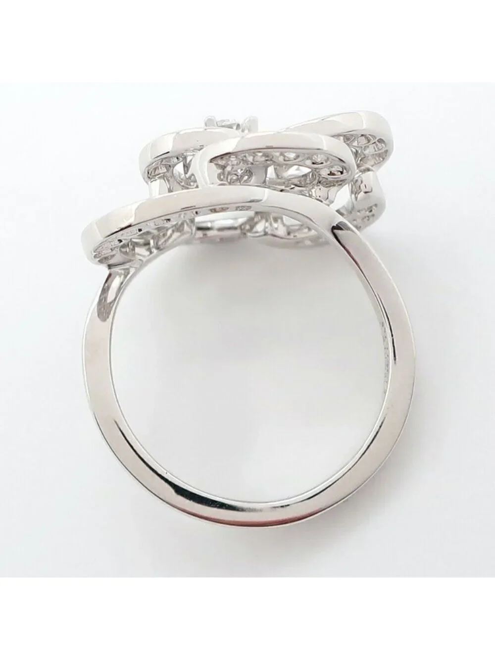 Chanel Ten Ring Camellia Diamond 750 18k White Gold
